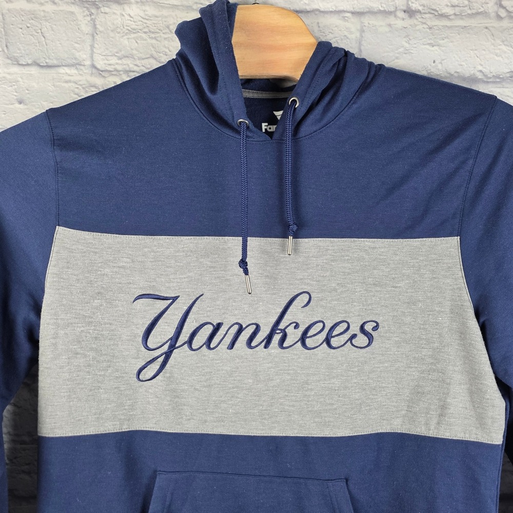 Fanatics New York Yankees Hoodie Mens Navy Blue Gray Colorblock MLB Size Large